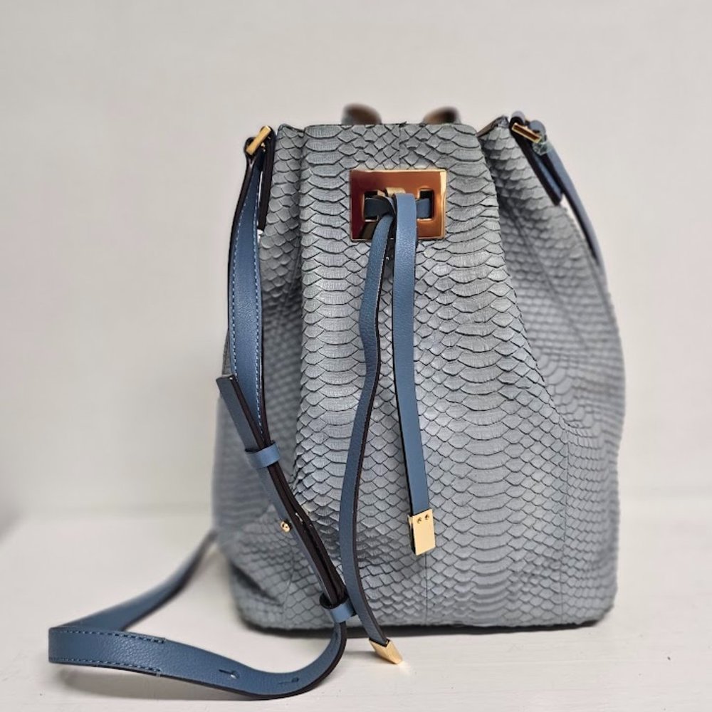 Michael Kors Collection Snakeskin Miranda Bucket